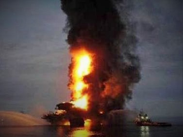 Offshore Blaze at Gulf of Mexico Oil Rig Offshore Blaze at Gulf of Mexico Oil Rig
