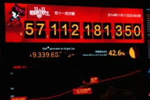 Live data streaming of Alibaba’s Singles Day sale on November 11, 2014.