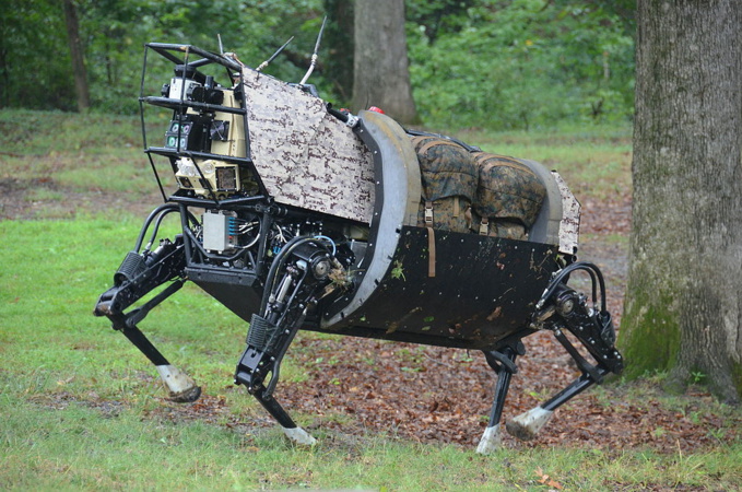 Legged Squad Support System robot prototype by Boston Dynamics (darpa.mil) Legged Squad Support System robot prototype by Boston Dynamics (darpa.mil)